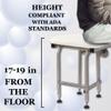 Padded Folding Shower Seat with Legs - Wall Mount Bench for Inside Shower / Bathroom Assist / 304 Stainless Steel / Marine Vinyl / Right / 26" x 21" view 3