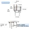 Padded Folding Shower Seat with Legs - Wall Mount Bench for Inside Shower / Bathroom Assist / 304 Stainless Steel / Marine Vinyl / Right / 26" x 21" view 4