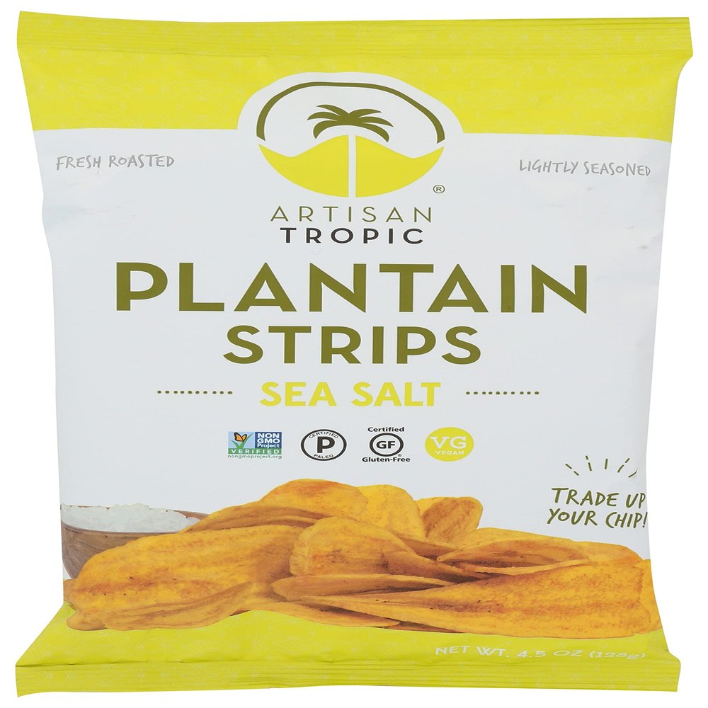 Artisan Tropic Sea Salt Plantain Strips, Gluten Free, 4.5 Ounces (Pack Of 12)