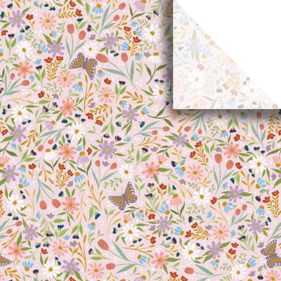 Jillson & Roberts 20" x 30" Printed Gift Tissue for Birthdays, Wine Bags, Weddings, Delicate Floral, 24 Folded Sheets