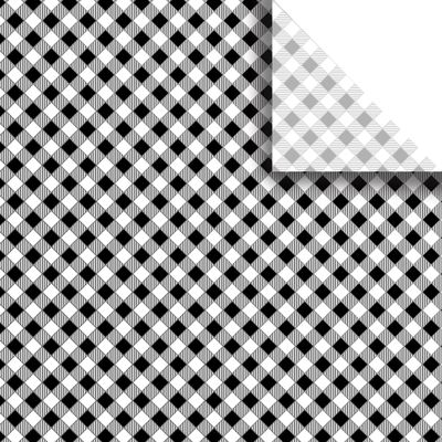 Jillson Roberts Printed Unfolded Gift Tissue 20" x 30" for Birthdays, Wine Bags, Weddings, Black Gingham, 240 Sheets