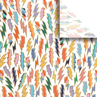 Jillson Roberts 20" x 30" Printed Gift Tissue for Birthdays, Wine Bags, Weddings, Lightning, 24 Folded Sheets