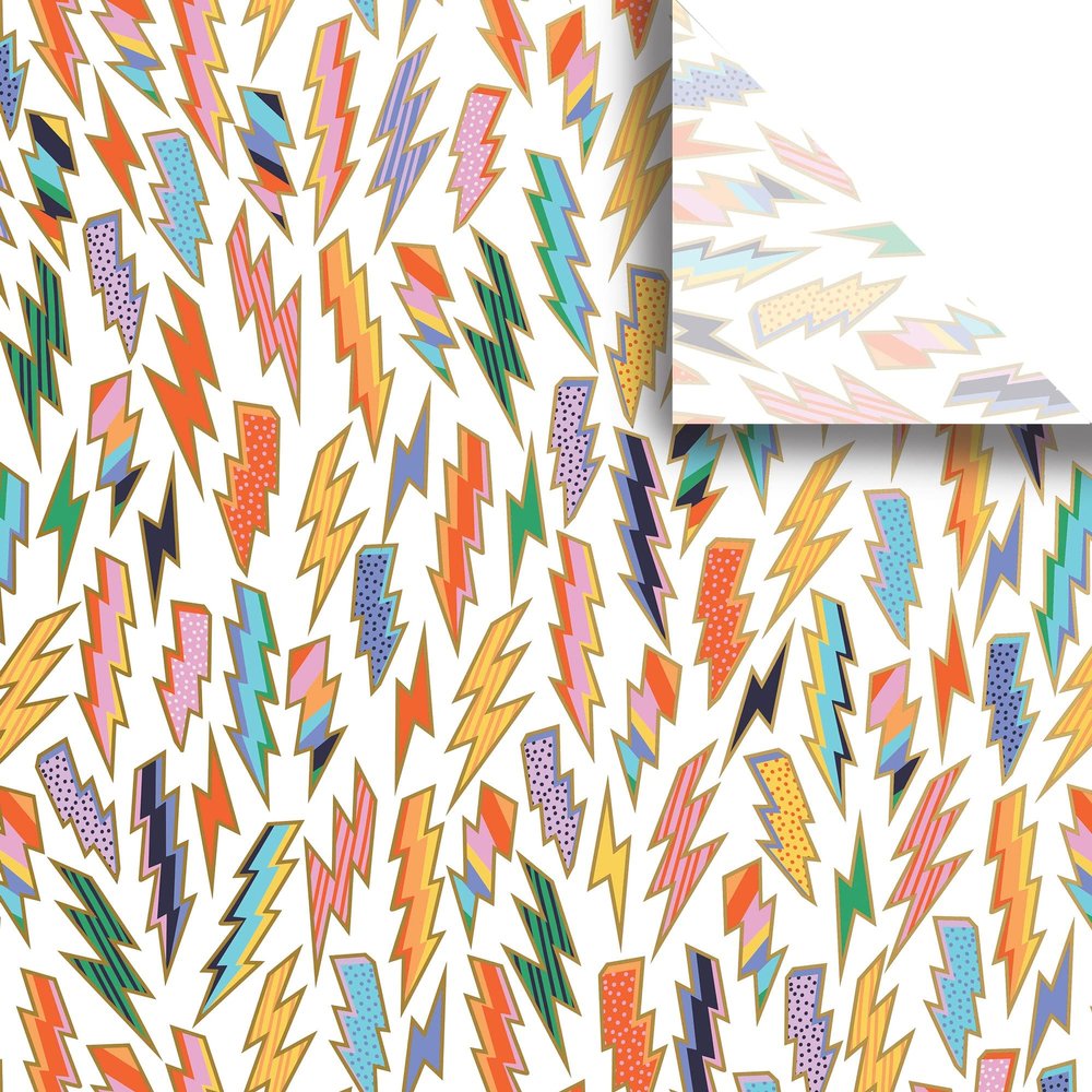 Jillson Roberts 20" x 30" Printed Gift Tissue for Birthdays, Wine Bags, Weddings, Lightning, 24 Folded Sheets