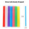 [100 Pcs] Boba Smoothie Individually Wrapped Straws - Jumbo Large Plastic Disposable Bubble Tea Milkshake Colorful Drinking Straws(8.2" long and 0.43" Diameter) view 2