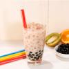 [100 Pcs] Boba Smoothie Individually Wrapped Straws - Jumbo Large Plastic Disposable Bubble Tea Milkshake Colorful Drinking Straws(8.2" long and 0.43" Diameter) view 4