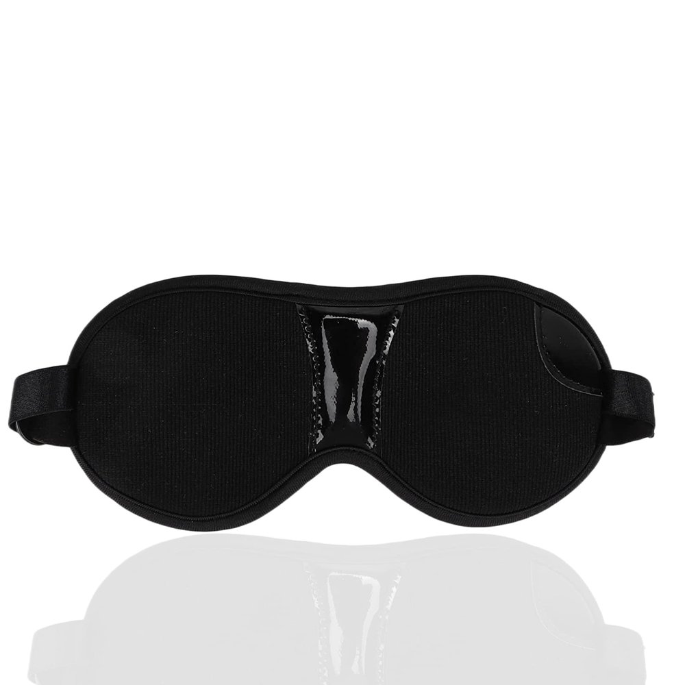 Magnetic Eye Mask for Improved Sleep & Wellness, Adjustable Strap, Contains 12 Magnets Stones Eye Shade Black
