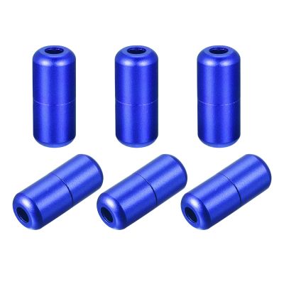uxcell Shoelace Locks Buckle, 8 x 18mm Aluminum Elastic No Tie Shoe Lace Turnbuckle, Glossy Blue 6 Pcs