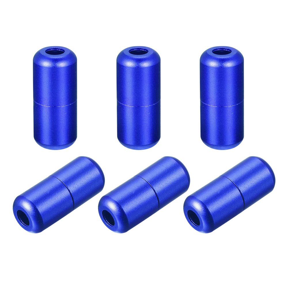 uxcell Shoelace Locks Buckle, 8 x 18mm Aluminum Elastic No Tie Shoe Lace Turnbuckle, Glossy Blue 6 Pcs