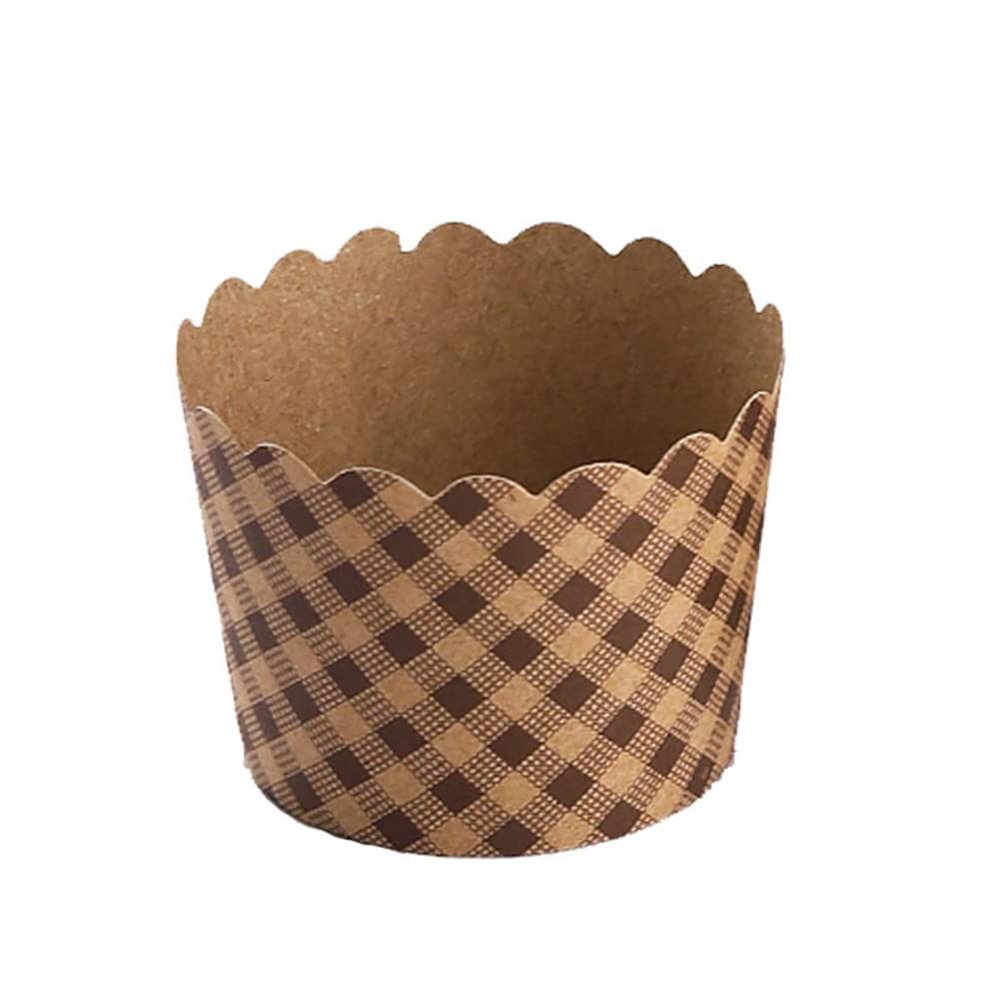 AKOAK 50 Pcs Baking Muffin Paper Baking Bups, Brown Kraft Paper Cupcakes, Greaseproof Paper Baking Cups, Suitable for Birthday Parties, Weddings, Graduation Parties, Cupcake Packaging (Square)