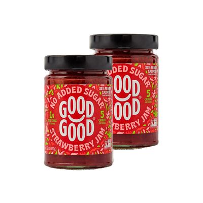 Good Good Strawberry Jam - No Added Sugar - Low Calorie - Gluten Free and Vegan - Diabetic and Keto Friendly - 12oz / 330g (Pack of 2)