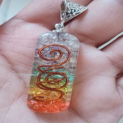 Aadhya Wellness Reiki Crystal Natural Healing Crystal Stone Pendant Necklace Real Spiritual Chakra Organite Jewelry for Anxiety Men Women - Positive Energy Reiki Vibe Protection