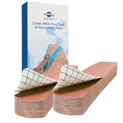 50 Precut axion Kinesiology Tapes Strips| Beige Pre-Cut Sport Tape Strips 10x2in | Waterproof  Skin-Friendly  Elastic | Kinesiology Tapes Ideal for Sports