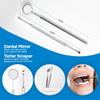 4tified Dental Tools Hygiene Kit 4 PCS French Stainless Steel Professional Teeth Cleaning Home Use Plaque Calculus Removal Tartar Scraper Scaler Fogless Mirror Dental Pick Vegan Leather case view 4