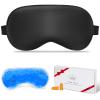 Cavoilu Eye Mask, Cooling Sleep Mask Gel Eye Mask for Sleeping, Black Silk Sleeping Mask for Travel, Gifts for Men Women, Stocking Stuffers view 1