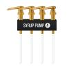 4-Pack Gold Plastic Bottle Syrup Pumps  Fits 750ml / 25.4 oz Bottles  Compatible with Torani & More  IMPORTANT: Will Not Fit Glass Bottles  Coffee Syrup Dispenser view 1