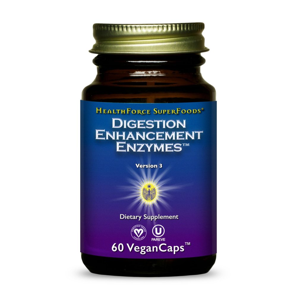 HEALTHFORCE SUPERFOODS Digestion Enhancement Enzymes - 60 Vegan Capsules