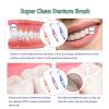 FRUTA 3 Pcs Denture Cleaning Brushes False Teeth Cleaning Brush Denture Double Sided Brush Multi-Layered Bristles Brush Portable Brush for False Teeth, 3 Colors view 3