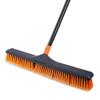 CLEANHOME 24Push Broom Brush for Floor Cleaning with 65 Long Handle and Stiff Bristles, Heavy Duty Brush for Shop, Deck, Garage, Concrete,Indoor and Outdoor Broom,Orange view 1