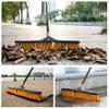 CLEANHOME 24Push Broom Brush for Floor Cleaning with 65 Long Handle and Stiff Bristles, Heavy Duty Brush for Shop, Deck, Garage, Concrete,Indoor and Outdoor Broom,Orange view 3