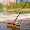 CLEANHOME 24Push Broom Brush for Floor Cleaning with 65 Long Handle and Stiff Bristles, Heavy Duty Brush for Shop, Deck, Garage, Concrete,Indoor and Outdoor Broom,Orange view 4
