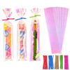 Cherodada 2x10 Inch Iridescent Cellophane Bags, with Twist Ties, Treat Bags for Candy Cookie Goodie Chocolates, And Popcorn view 1