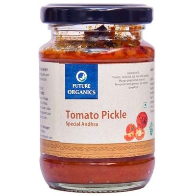 A.K. Future Organics Tomato Andhra Pickle - 160 Grams | 100% Fresh Achar with Homemade Taste & Pure Natural Healthy Ingredients -Spicy Tangy Tamatar Achaar