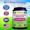 aSquared Nutrition Myo-Inositol & D-Chiro Inositol Supplement - 180 Capsules - Plus Vitamin D3 and Zinc - Myo & D-Chiro Inositol 40 to 1 Ratio - VIT B8 Complex Pills view 3