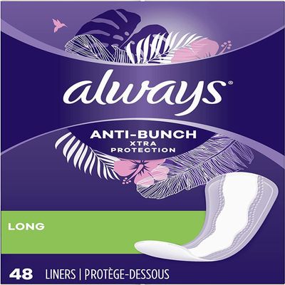 Always Anti-Bunch Xtra Protection Daily Long Liners - Unscented, 48 ct