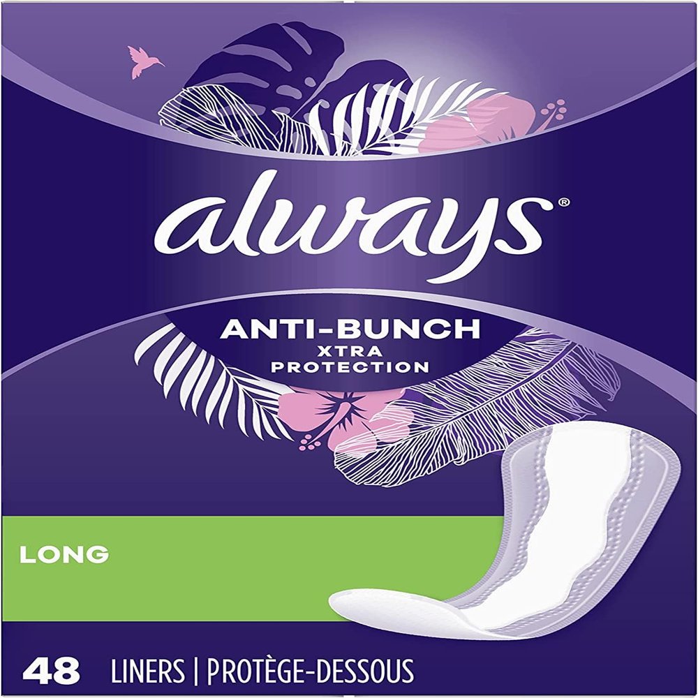 Always Anti-Bunch Xtra Protection Daily Long Liners - Unscented, 48 ct