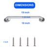 16" Shower Handle Shur Grip | 304 Stainless Steel Bathroom Grab Bars for Seniors, Handicap Grab Bars | ADA Shower Bars Safety for Elderly Holds Upto 400lbs, Grab Bars for Bathtubs and Showers view 4