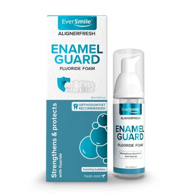 EverSmile AlignerFresh Enamel Guard Fluoride Foam  Aligner & Retainer Cleaner/Whitener with Enamel Protection  Strengthens, Protects & Whitens Teeth, Eliminates Bacteria  Fresh Mint, 1 Pack (50ml)