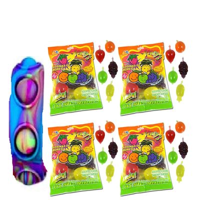 Ju-C Jelly Fruit Snack - Includes 36 Fruitys (9/Bag) - Bonus Pop Fidget Snap Bracelet - Mystery Assortment TikTok Trend Bundle - Perfect for Easter, Office, Kid's Party