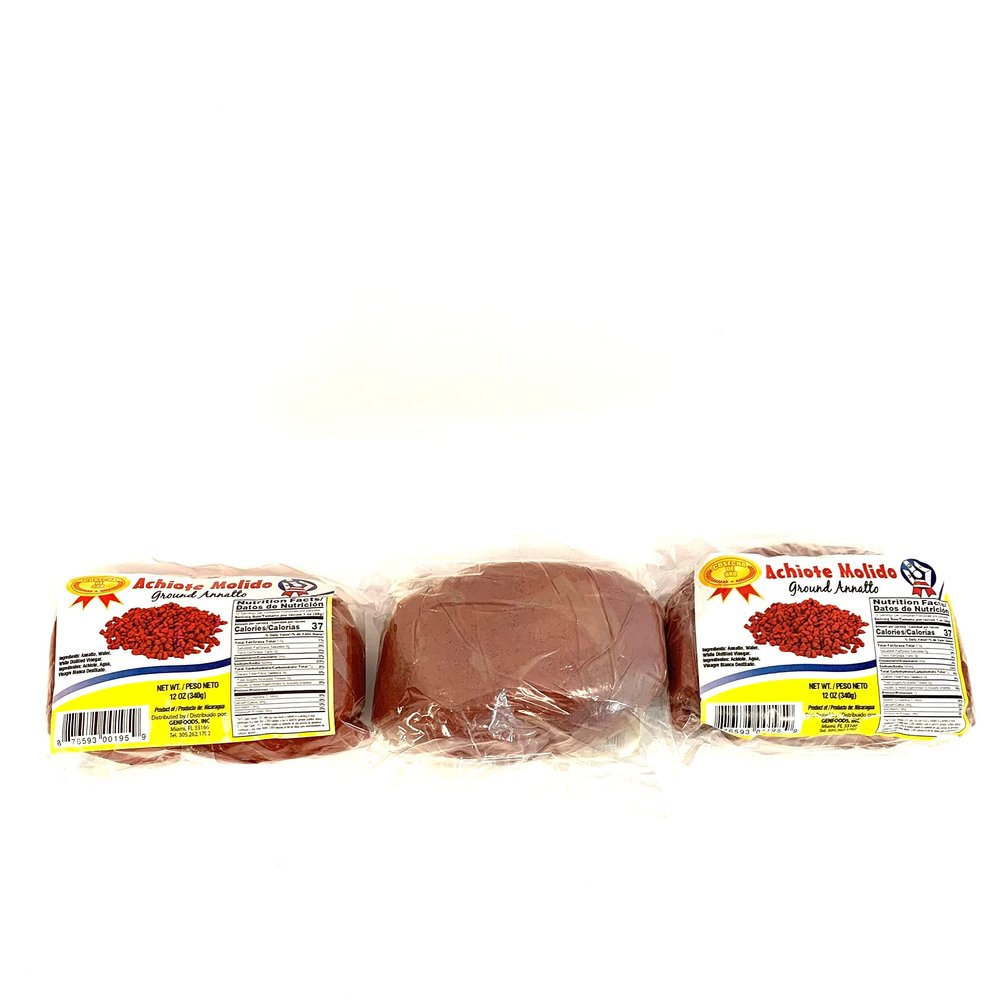 ACHIOTE EN MASA (Achiote molido) Ground Annatto 100% Nicaragua 12oz (3)