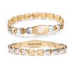LinnaLove Double Heart Medical alert Bracelet for Women 7 1/2 inches Gold Stainless steel Medical alert bracelets for warfarin view 1