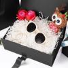 JINMING Gift Box with Ribbon 9x6.5x3.8 Inches, Black Box for Gifts, Groomsman Proposal Box for Mother's Day, Father's Day, Collapsible with Magnetic Closure view 2