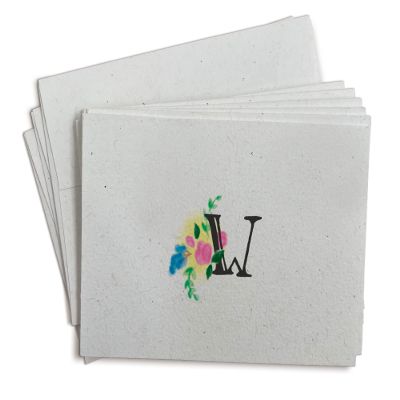 Sugartown Greetings Floral Monogram Note Cards - 24 Stationery Note Cards with Envelopes (Letter W Note Cards)