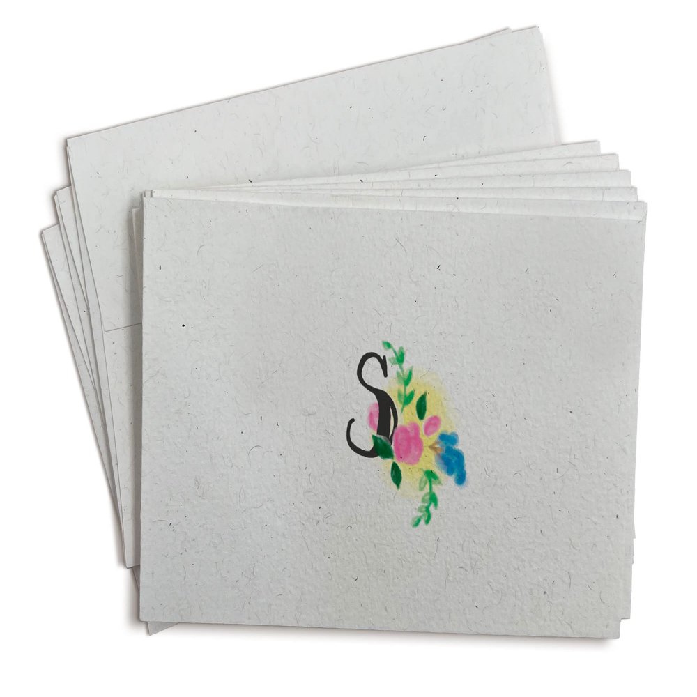 Sugartown Greetings Floral Monogram Note Cards - 24 Stationery Note Cards with Envelopes (Letter S)