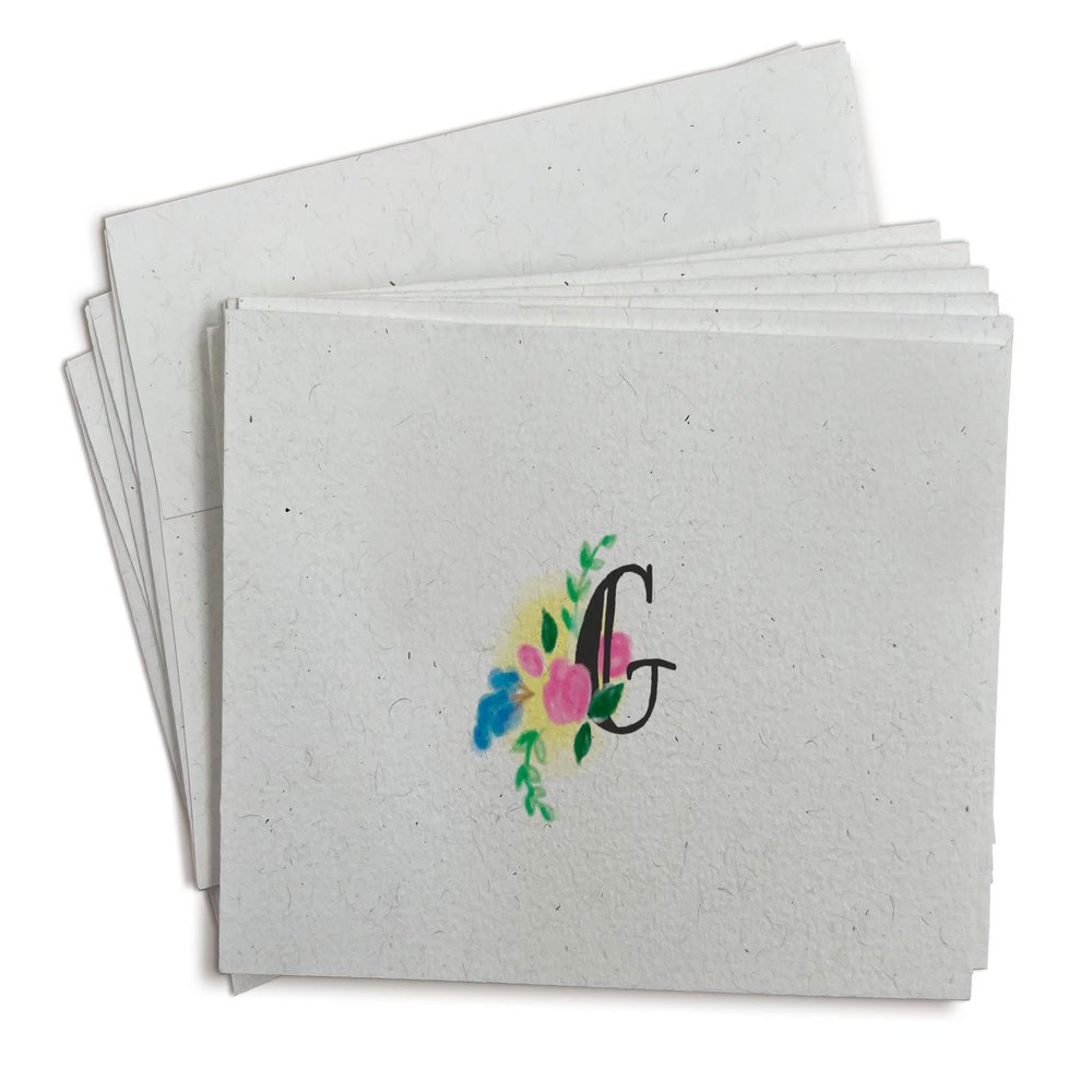 Sugartown Greetings Floral Monogram Note Cards - 24 Stationery Note Cards with Envelopes (Letter G)