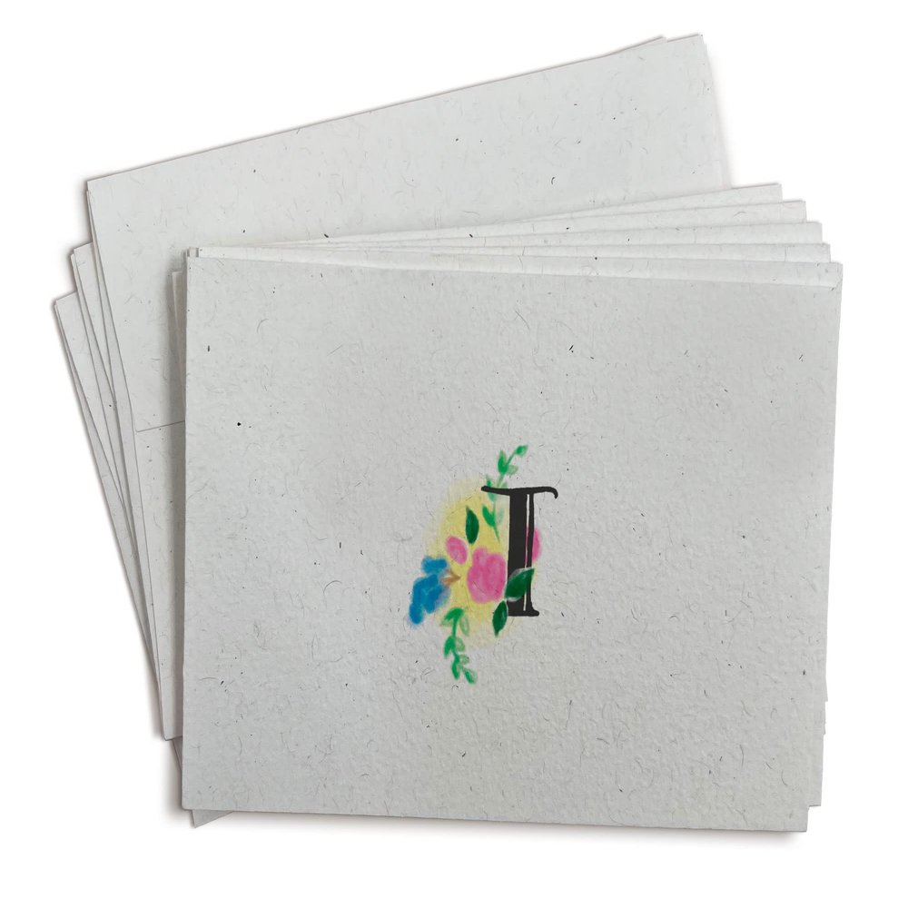 Sugartown Greetings Floral Monogram Note Cards - 24 Stationery Note Cards with Envelopes (Letter T)