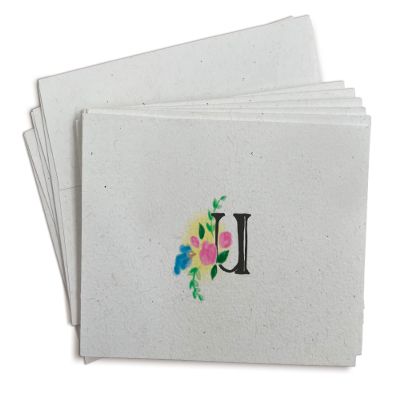 Sugartown Greetings Floral Monogram Note Cards - 24 Stationery Note Cards with Envelopes (Letter U)