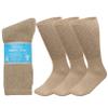 Falari 3-Pack Physicians Approved Diabetic Socks Cotton Non-Binding Loose Fit Top Help Blood Circulation 10-13 Crew Length - Khaki view 1