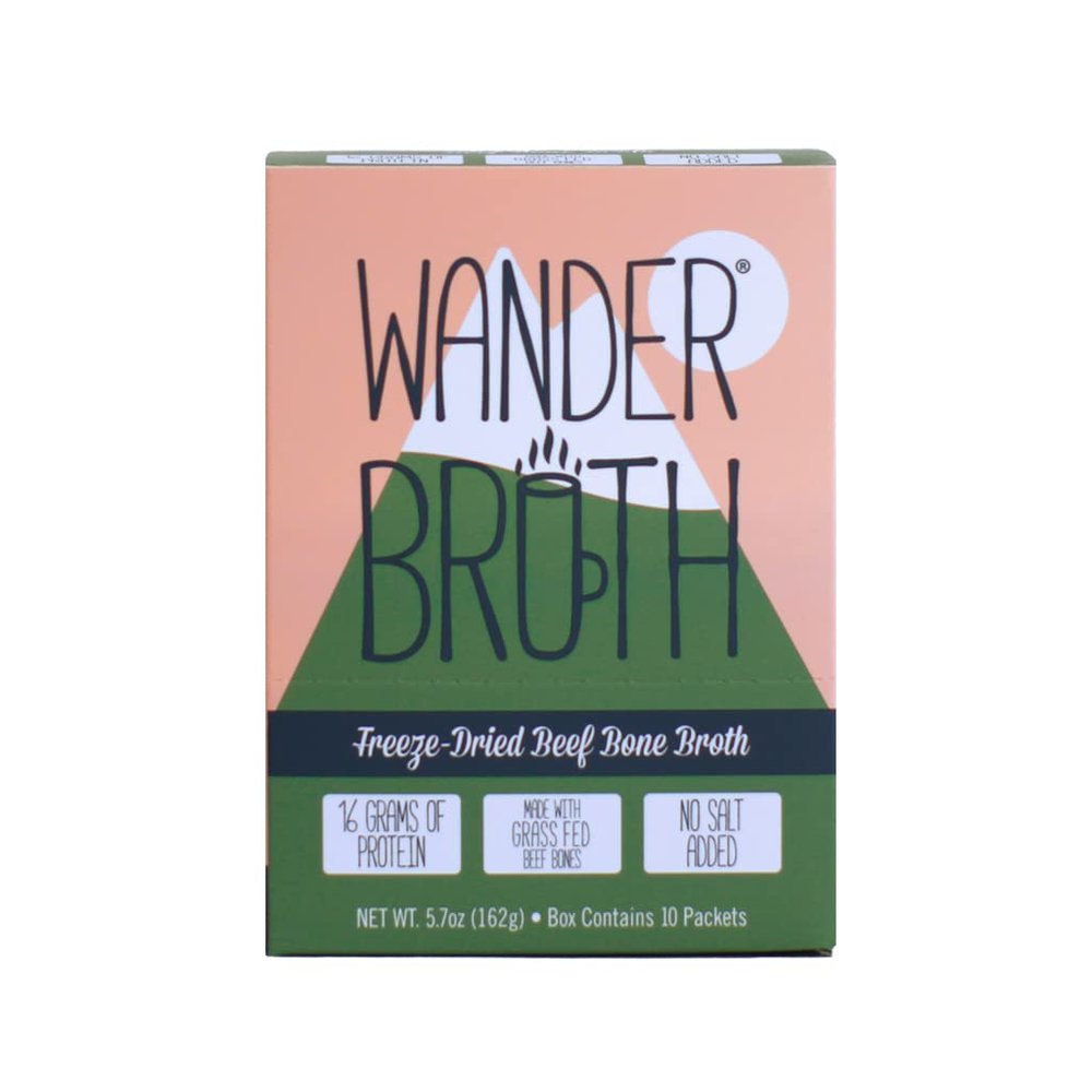 Freeze-Dried No Salt Added Grass-Fed Beef Bone Broth, 10 Pack Box, 16g Protein, Paleo & Keto Friendly