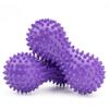 Famgee Peanut Shape PVC Hard Spiky Massage Ball Trigger Point Deep Tissue Massaging Hand Foot Massager Roller Ball Tension Muscle Relax - 2 Pack, Purple (Purple) view 1