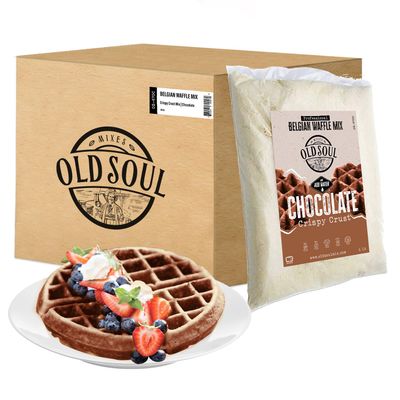 OldSoul Belgian Waffle Mix | Chocolate & Vanilla Flavour | Soy & Nut free | 30 lbs | 168 Waffles (Chocolate)
