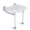 Folding Shower Seat,Wall Mounted Shower Seat for Kids,Seniors, Disabled - Foldable,White Composite, 15.7X 12.6,for Bathroom,Shoe Area,Hallway.Supports 400 lbs - Tub's Can Folding C (Grey) view 2