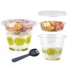 TOFLEN 9 oz Clear Plastic Yogurt Parfait Cups with Lids Disposable To Go Cereal Cups for Breakfast Snack Fruit, Veggies and Dips (50 Cups+Inserts+Sporks+Flat Lids) view 1