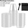 TOFLEN 9 oz Clear Plastic Yogurt Parfait Cups with Lids Disposable To Go Cereal Cups for Breakfast Snack Fruit, Veggies and Dips (50 Cups+Inserts+Sporks+Flat Lids) view 3