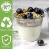 TOFLEN 9 oz Clear Plastic Yogurt Parfait Cups with Lids Disposable To Go Cereal Cups for Breakfast Snack Fruit, Veggies and Dips (50 Cups+Inserts+Sporks+Flat Lids) view 4