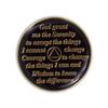 10 Year Sobriety Coin | Triplate AA Chip Recovery Anniversary Token (Black) view 3