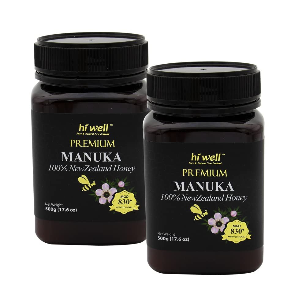 (Pack of 2) Hi Well Premium Manuka 100% New Zealand Honey MGO830+ 500g (17.6 oz)